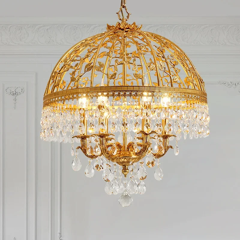 

French all copper chandelier, villa, restaurant, bedroom, bar, table lamp, non-standard engineering all copper lamp