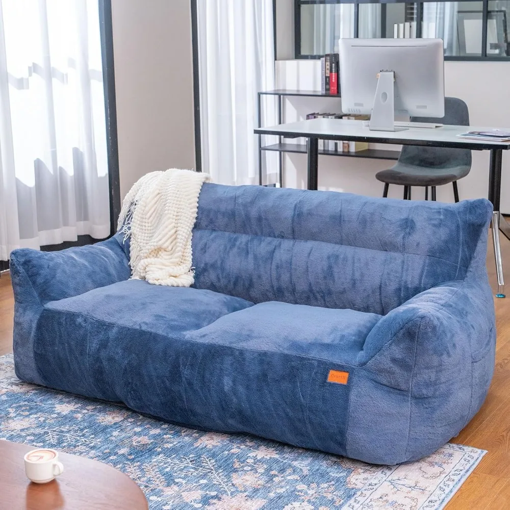 

Big Bean Bag Chairs for Adults Oversized Beanbag Chair Lazy Sofa with Armrest Foam Filled Loveseat Sofa Floor Comfy Couch