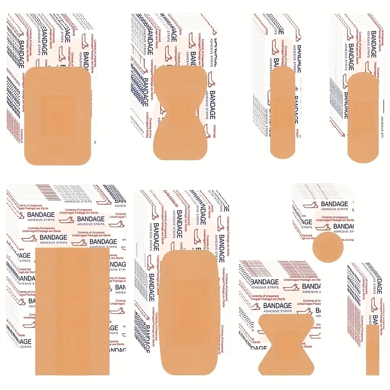 100 قطعة من الضمادات اللاصقة المتنوعة، تتميز بتسعة أنماط من خزائن الفراشة القابلة للتنفس للعناية بالجروح. #1