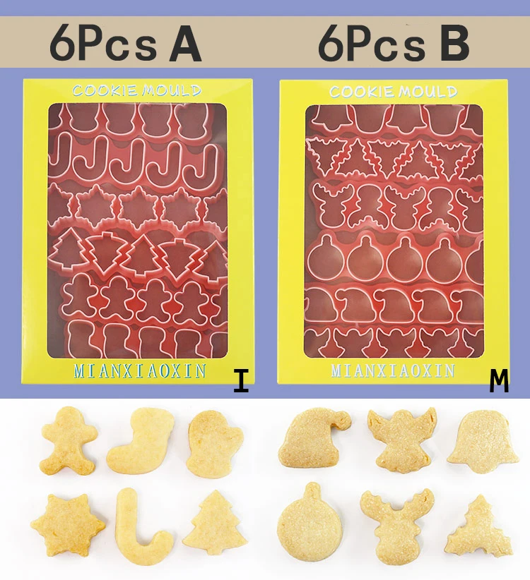 6 Stück 2,5 cm Mini-Weihnachtskeks-Ausstechformen, Ausstecher-Set, pressbar, schöne Weihnachtsmütze, Rentier-Engel-Form, Weihnachtsfeier
