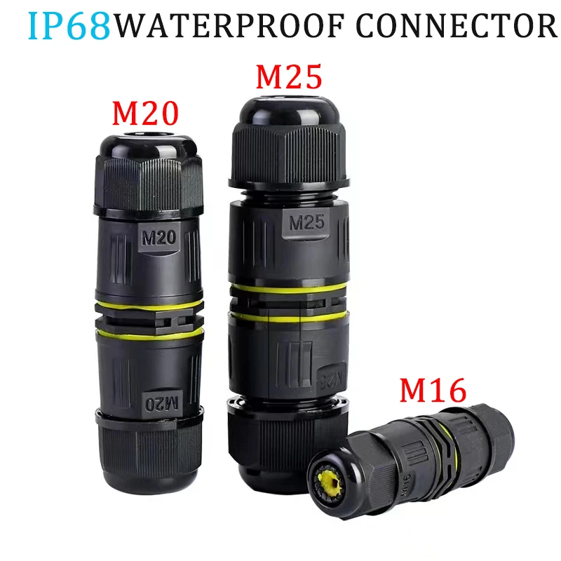 KERE M16 M20 M25-2/3/4/5 Pin Electrical Terminal Adapter Wire IP68 Waterproof Connector Screw Solderless for LED Light