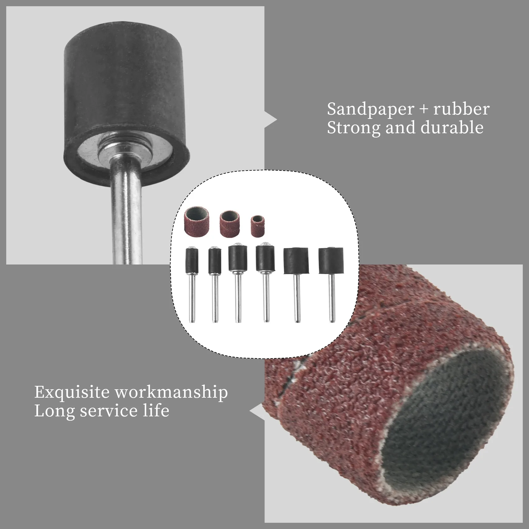 N96R Jumbo 51Pc Drum Sanding Kit - Fits For Dremel - Includes Rubber Drum Mandrels - 1/2, 3/8 & 1/4 Inch