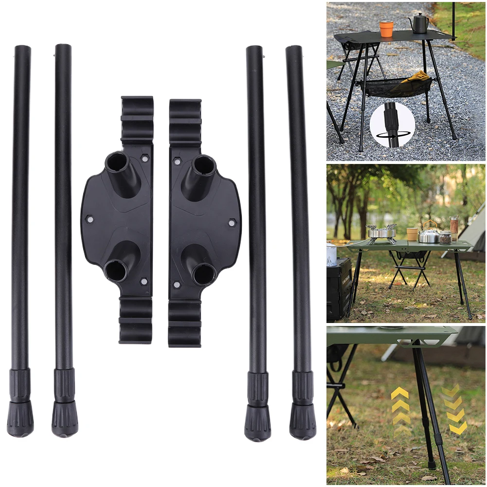 Folding Camping Table Legs Metal Foldable Workbench Legs Adjustable Height Furniture Legs Camping Equipment Outdoor Travel