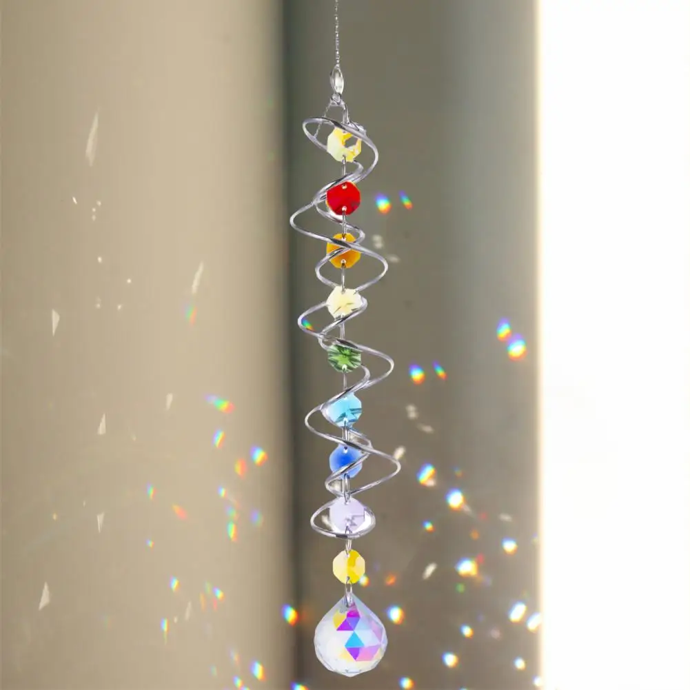 Mesmerizing Light Reflection Charm Prism Pendant Sun Catcher Decorative Prism Pendant Gazing Ball Spiral Spinner Set for Indoor