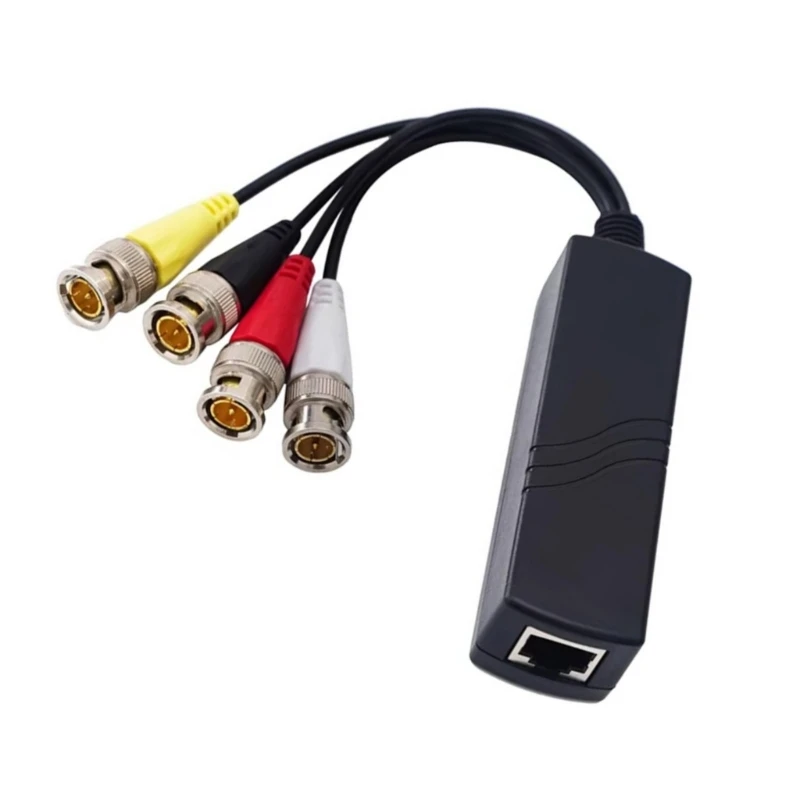 4Channel 8MP Passive Video Balun Transceiver for CCTV Systems with High Resolution BNC Female Input/RJ45 Output