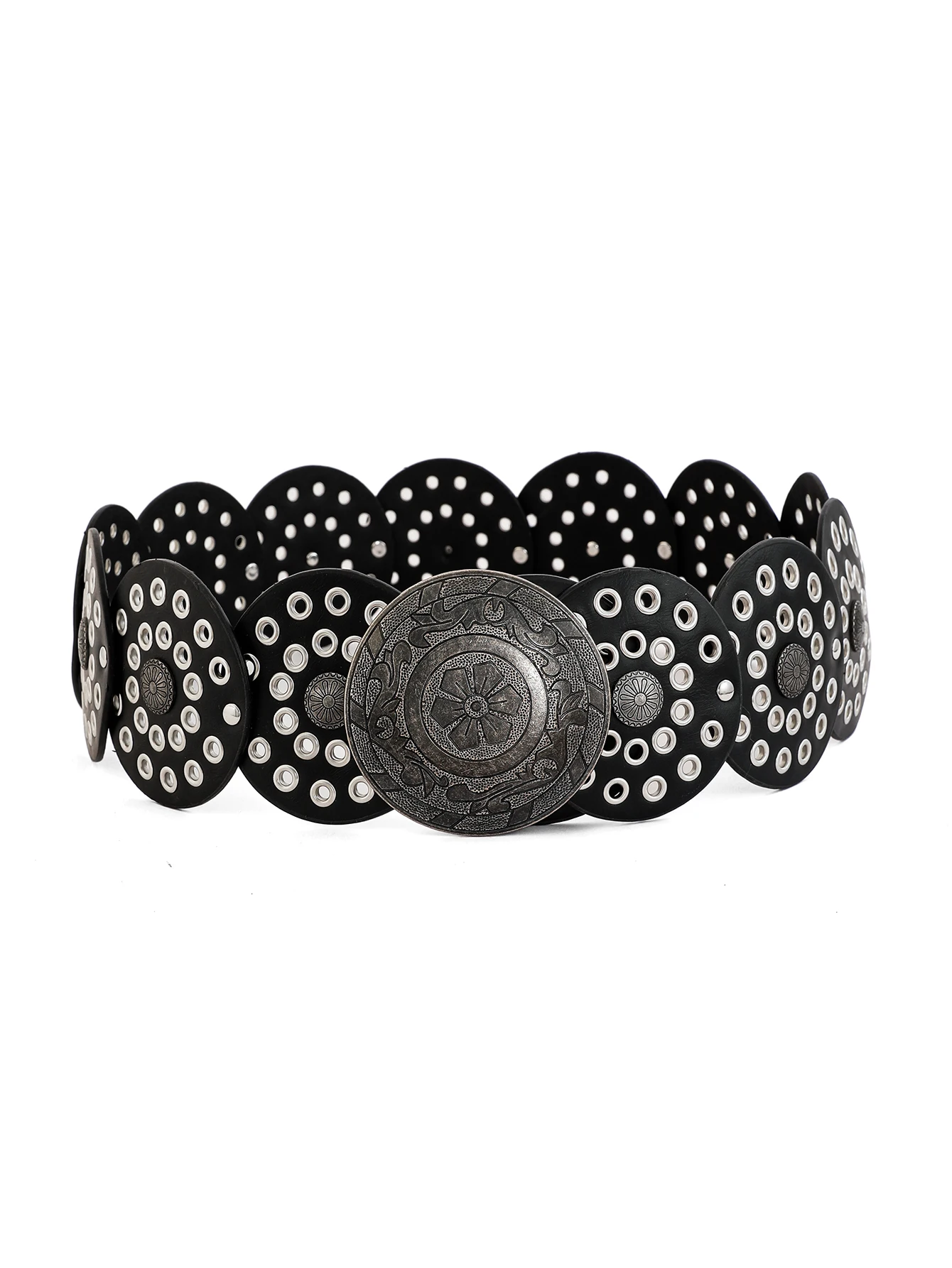 غطاء خصر بوهيمي، حزام مخصص على الطراز الغربي الأوروبي والأمريكي القديم للنساء، حزام عريض مجوف مستدير