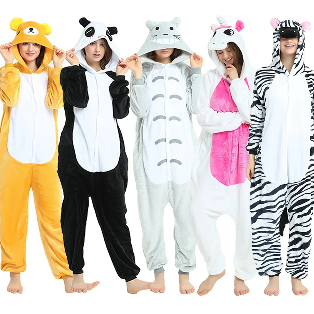 

Totoro Panda Cartoon Onesies Kids Children Animal Pajamas Jumpsuits Women Men Sleepwear Onepiece Anime Cosplay Costumes