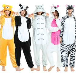 Totoro Panda Cartoon Onesies Kids Children Animal Pajamas Jumpsuits Women Men Sleepwear Onepiece Anime Cosplay Costumes