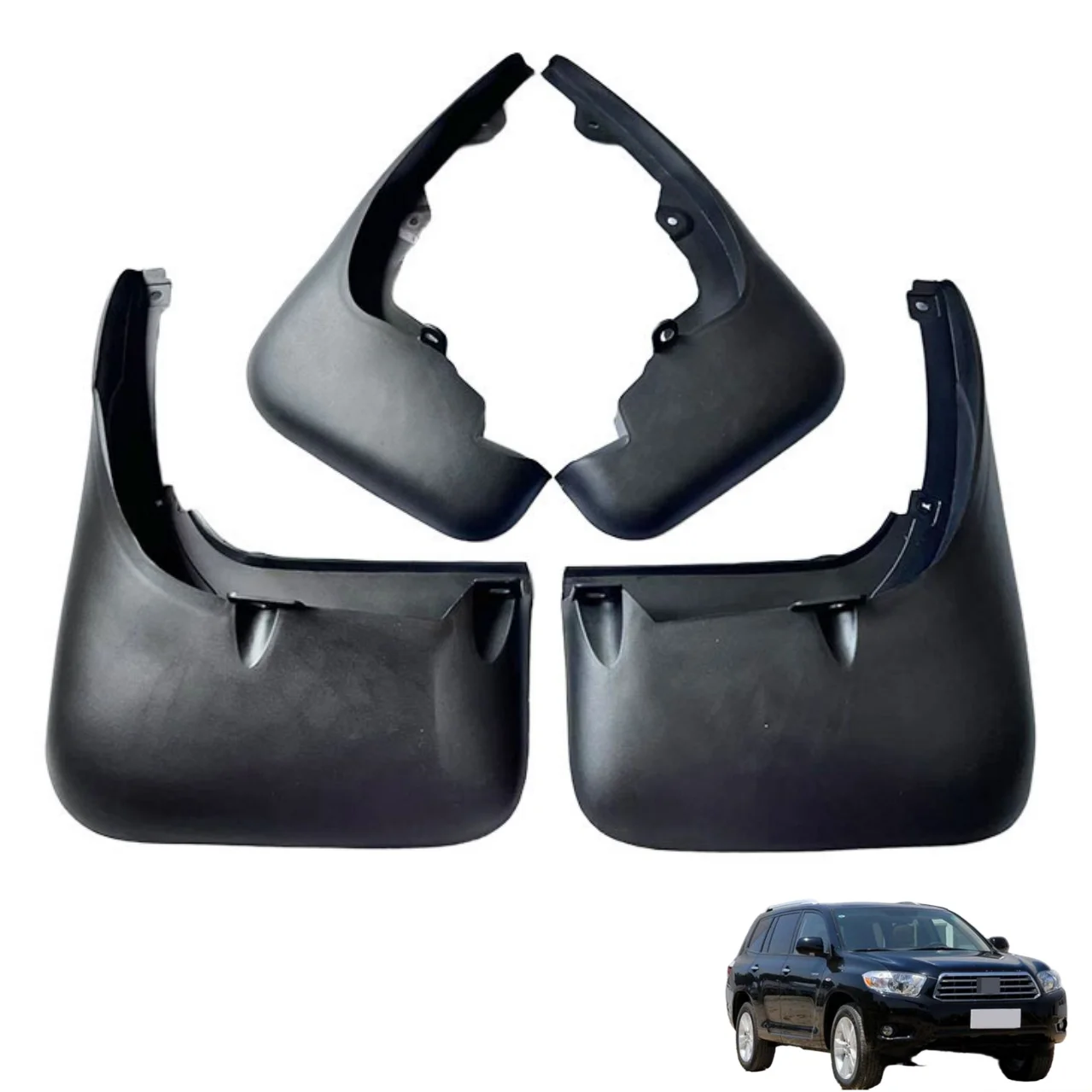 

4x Car Mudguards For Toyota Highlander 2009-2011 PP Black Front Rear Mud Flaps Flap Splash Fenders Car Accessories