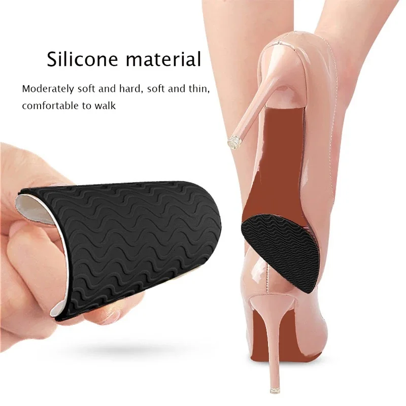 Rubber Shoe Sole Protector Wear-Resistant Non-Slip Forefoot Shoes Mat Self-Adhesive High Heel Sole Protector Rubber Pads Cushion