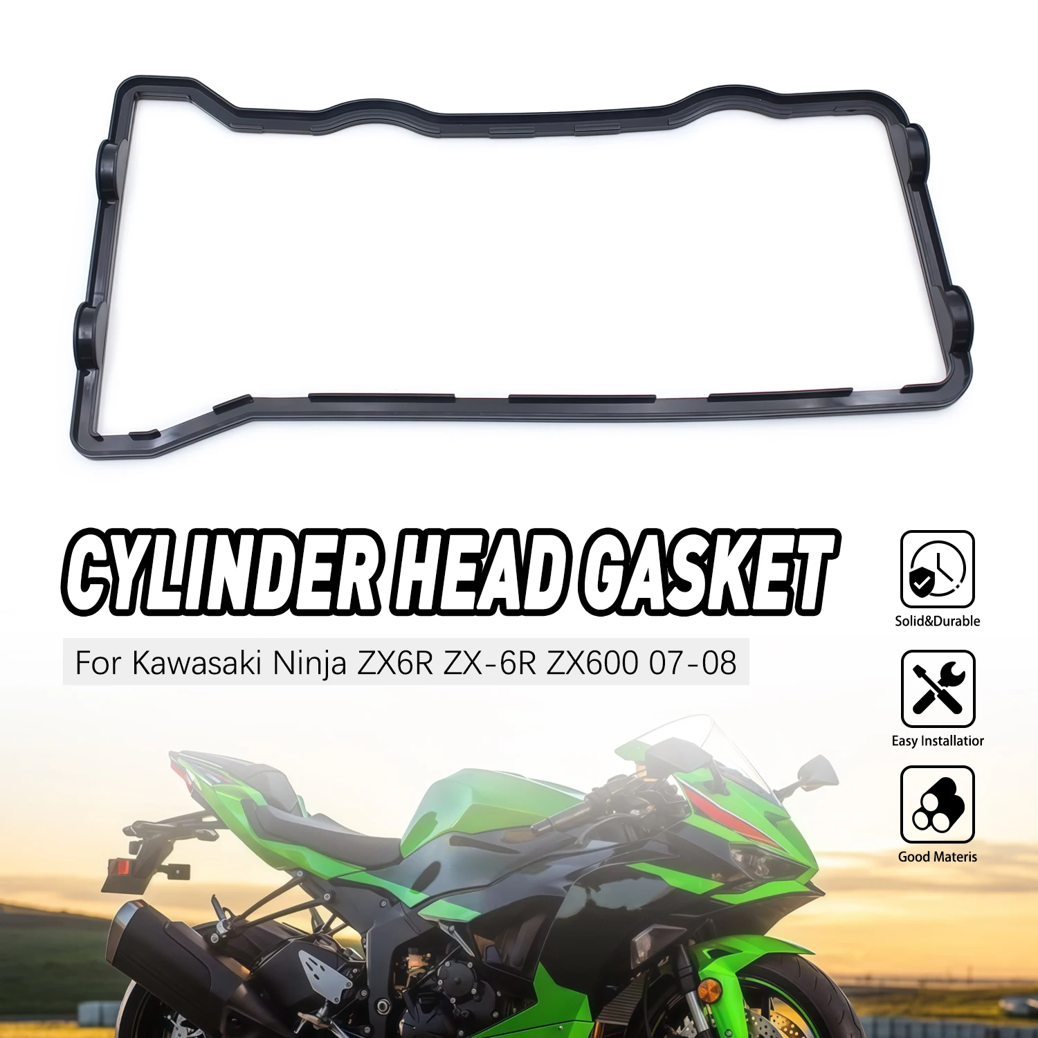 

Motorcycle Cylinder Head Cover Gasket For Kawasaki Ninja ZX6R ZX-6R ZX600 2007 2008 11061-0378 Parts