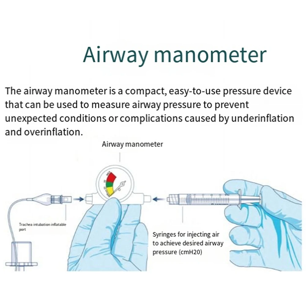 

ABHG-Tracheal Intubation Balloon Pressure Gauge Saturation Detection Device Veterinary Clinic Supplies 2Pcs