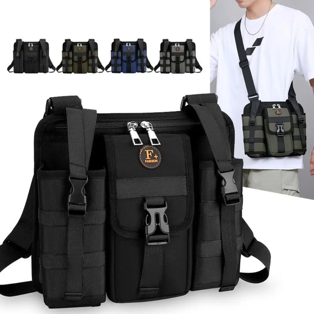 Large Capacity Travel Sling Bag Multifunctional Oxford Crossbody Bags Multi Pockets Men's Shoulder Bag