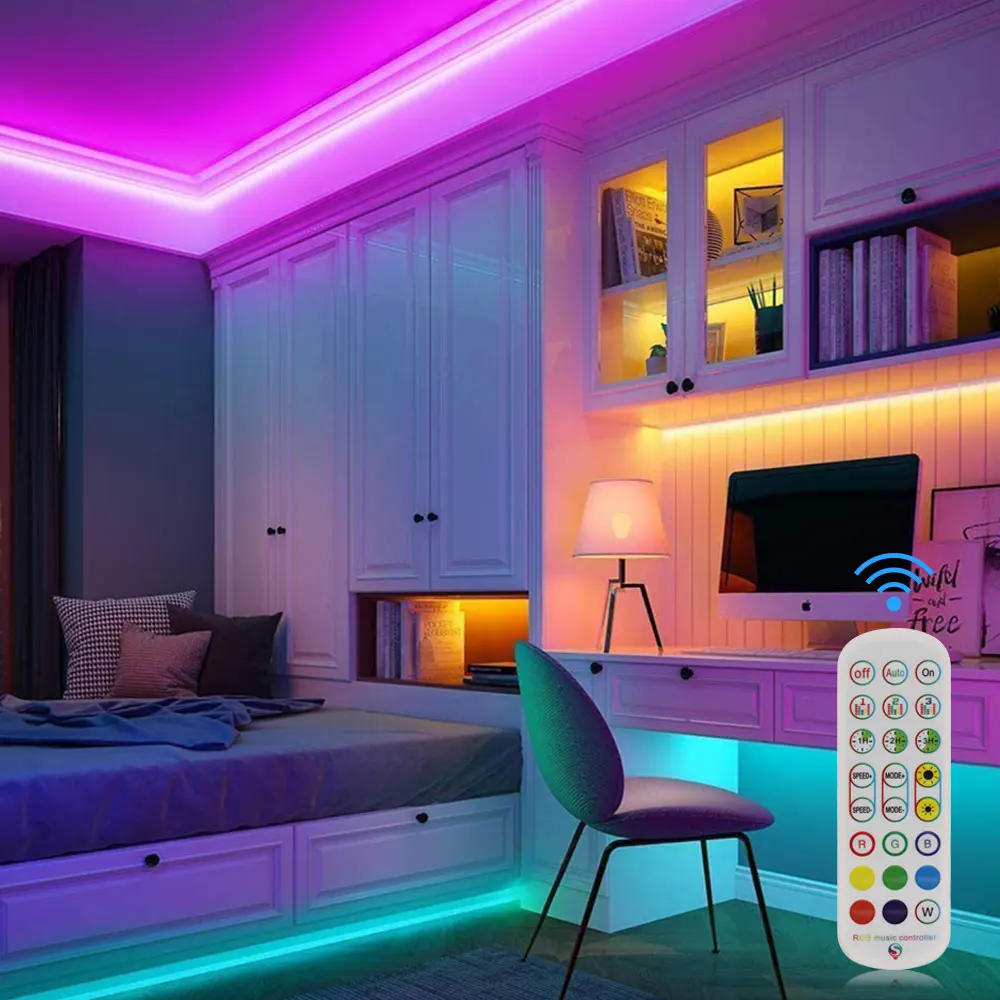 Taśma RGB Tuya WiFi Smart LED Strip DC 12V 5050 Ribbon Work with Alexa Voice Control Color Change Bedroom Decoration 5m 20m Light