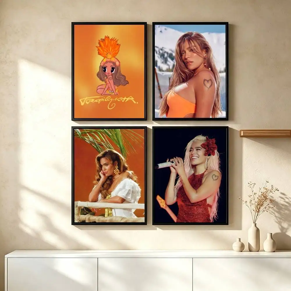K-Karol G Pop Singer Poster High Quality Dorm Living Room Aesthetic Wall Decoration Painting Stickers Gift