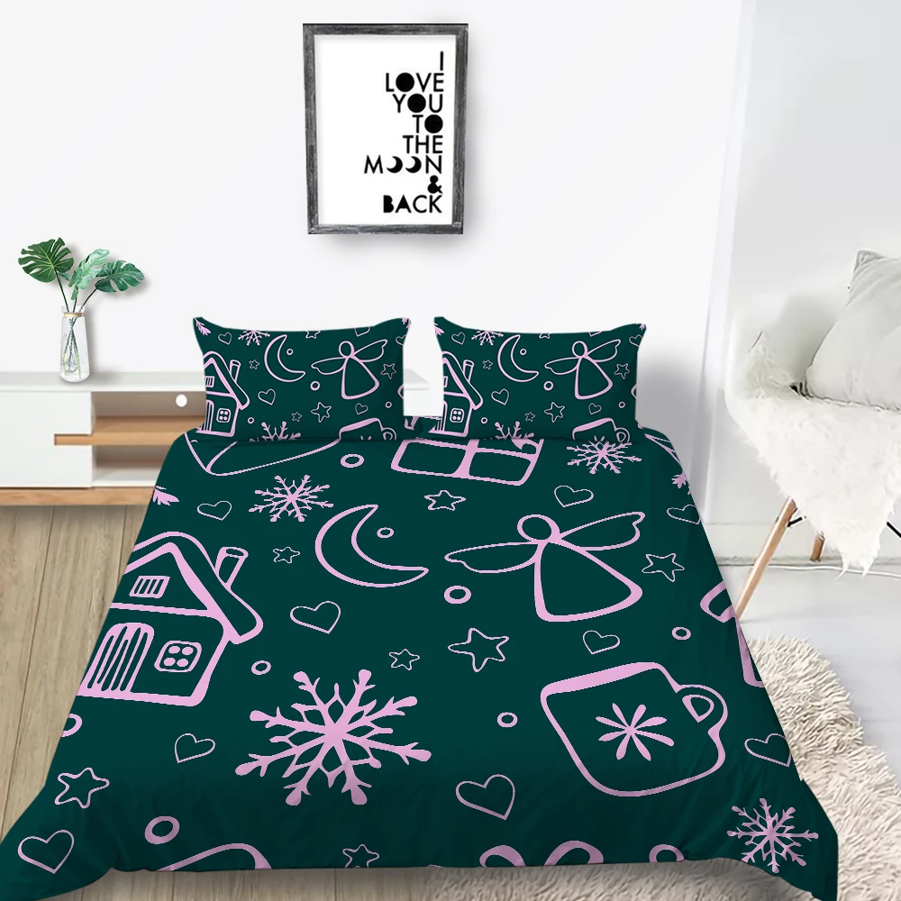 

Christmas Style Duvet Covers Bedding Cover Suits Man Woman Single Double Size Home Bedclothes Polyester Bedspreads