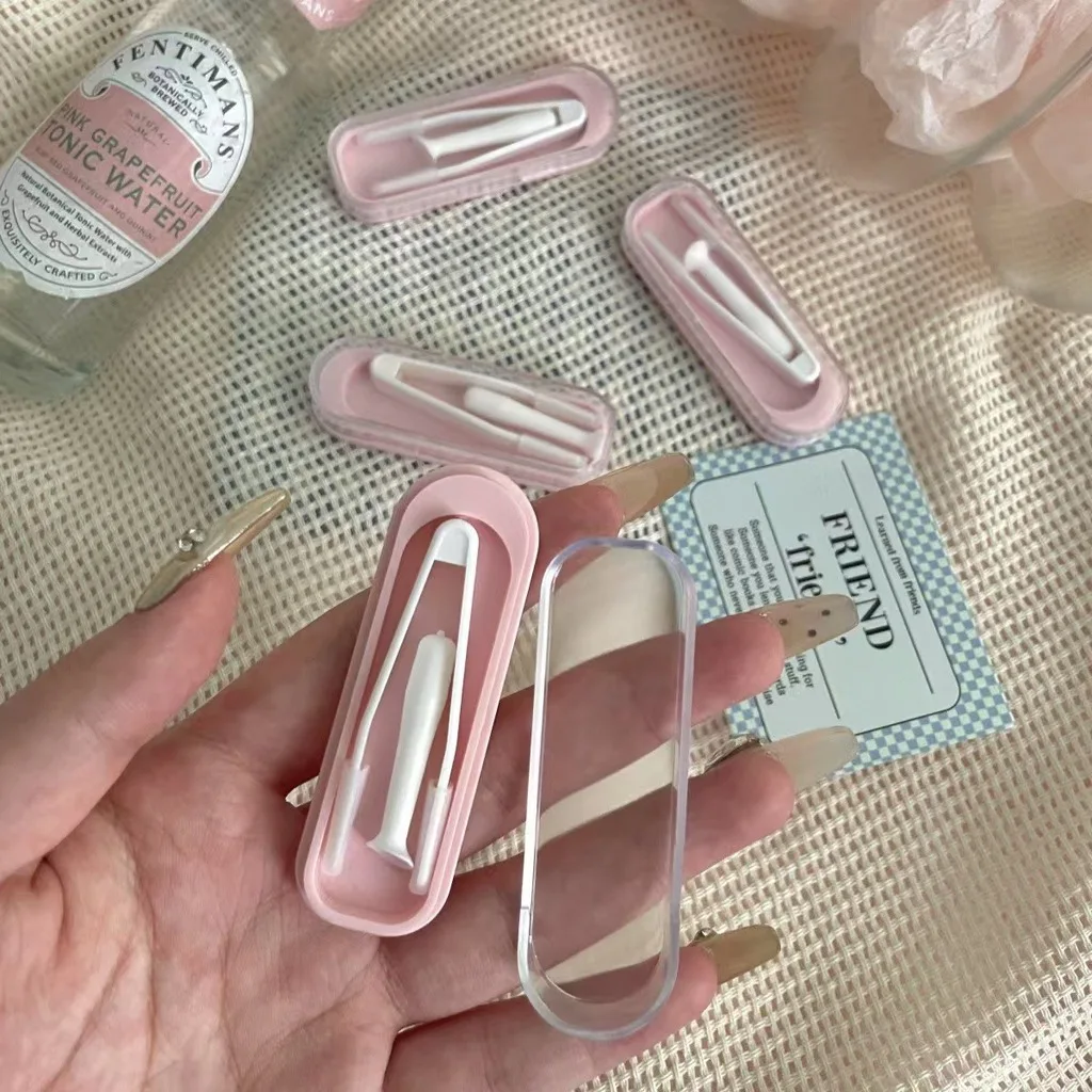 New Mini Portable Contact Lens Clamping Rod Tweezers Combination Storage Box Plastic Remove Clamps Eyewear Accessories