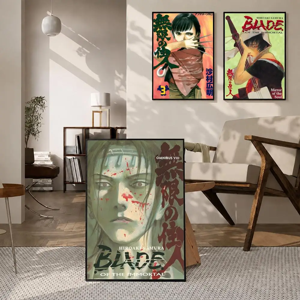 Anime Blade of the Immortal Poster High-definition poster stickers, suitable for bedroom, living room, home decoration