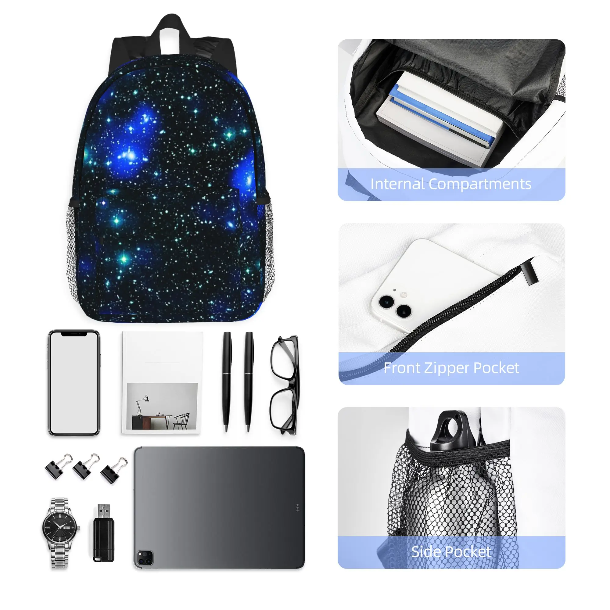 Constellation Star Clusters Galaxies Print Halloween Backpack Hot Sale Daypack BookBag Shoulder Bags for Men Women School Bag
