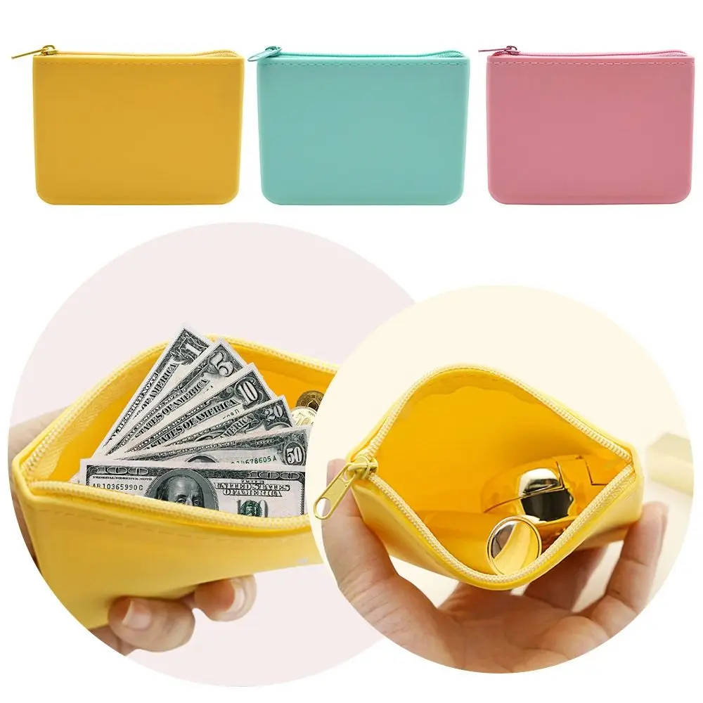 New Multifunction Rectangular Wallet Silicone Zipper Travel Pouch Space Saving Waterproof Cosmetic Bag Women Girls