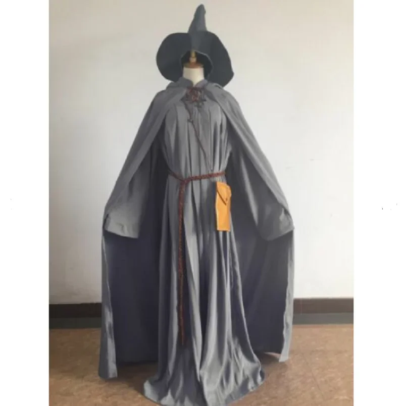 

Cosplay Party Costumes Gandalf Wizard Adult Custom Grey Cloak Halloween Horror Set