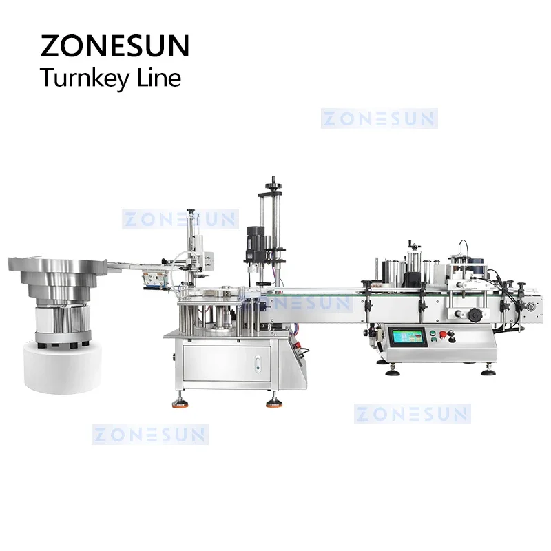 ZONESUN Automatic Bottle Filling and Capping Machine Monoblock Labeling Machine Integrated Line Chubby Gorilla Bottles ZS-AFCL2