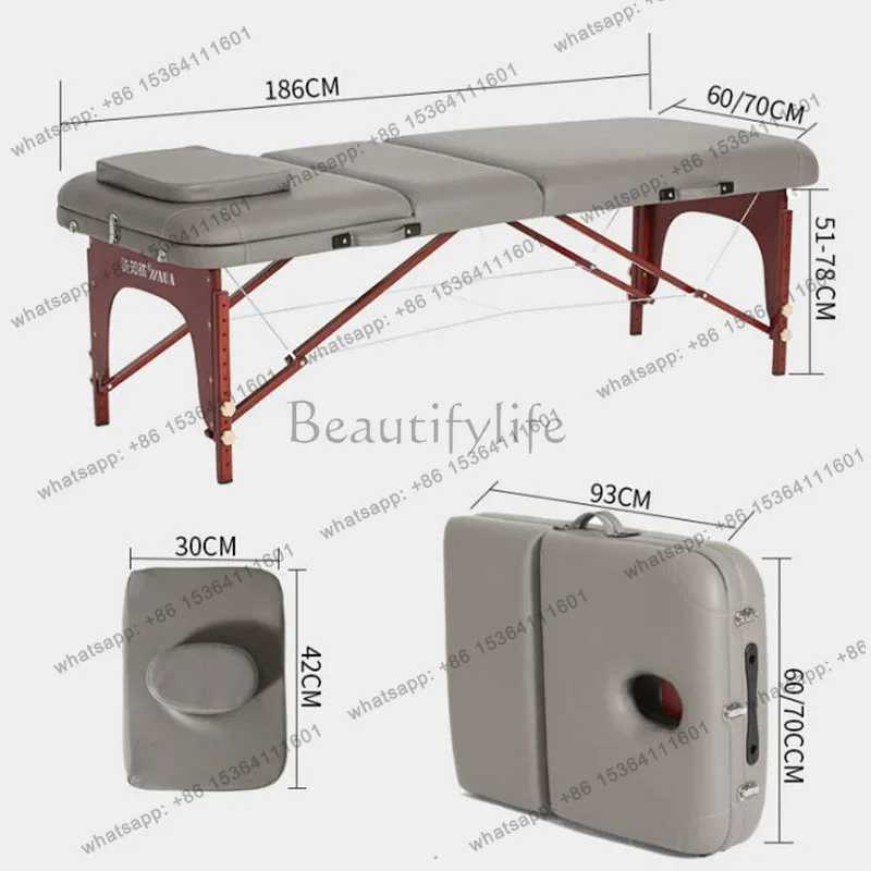 LSAdjuSwivel Movable Massage Bed Nordic Sturdy Massage Table Hairdressing Space Saving Camilla Masaje Barbershop Equipment