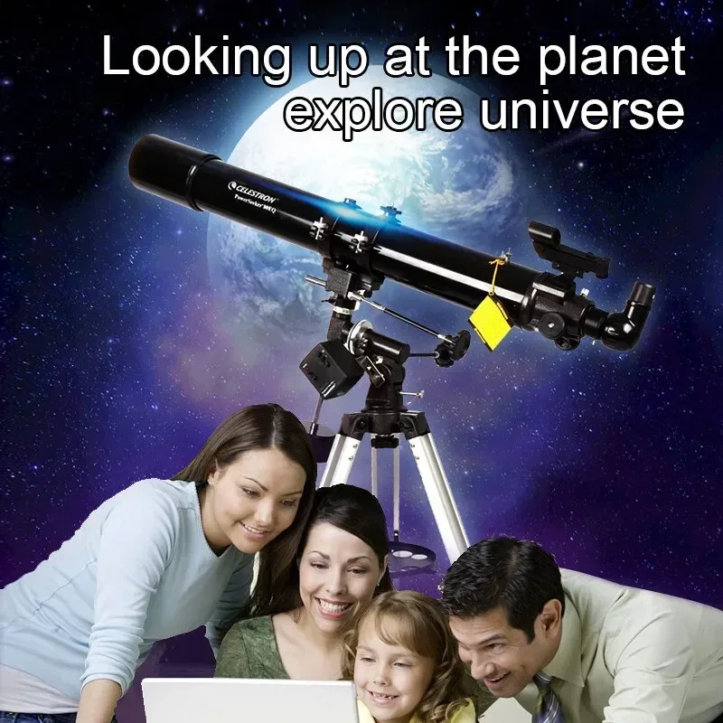 Teleskop Astronomi Powerseeker Teropong 80mm - 80EQ - Hitam