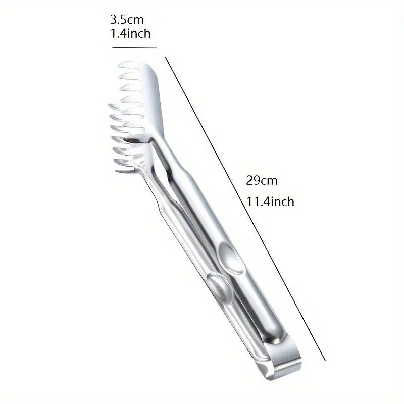 1pc Stainless Steel Pasta Spaghetti Tongs Noodle Food Comb Clip Cooking Utensils Western Restaurant Kitchen Tools Party