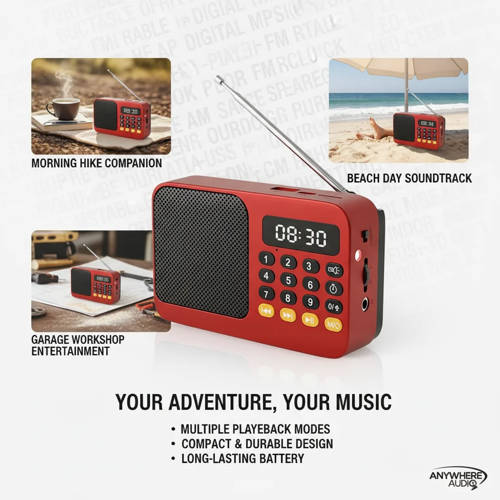 Portable Elderly FM Radio with Multifunctional Card Insertion Bluetooth Speaker Turntable Feature for Elderly People