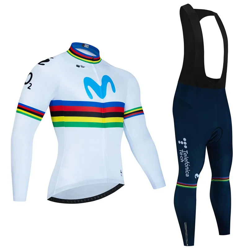 Movistar Autumn Long Sleeve New Racing MTB Spring Long Cycling Jersey Set Bike Cycling Bicycle Clothing Uniform Ropa Ciclismo