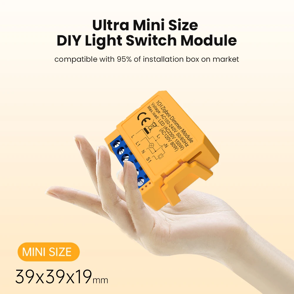 WiFi/ZigBee 1/2 Gang Dimmer Light Switch Module，Smart Dimmer Switch Module APP Remote Control For Alexa Google Home