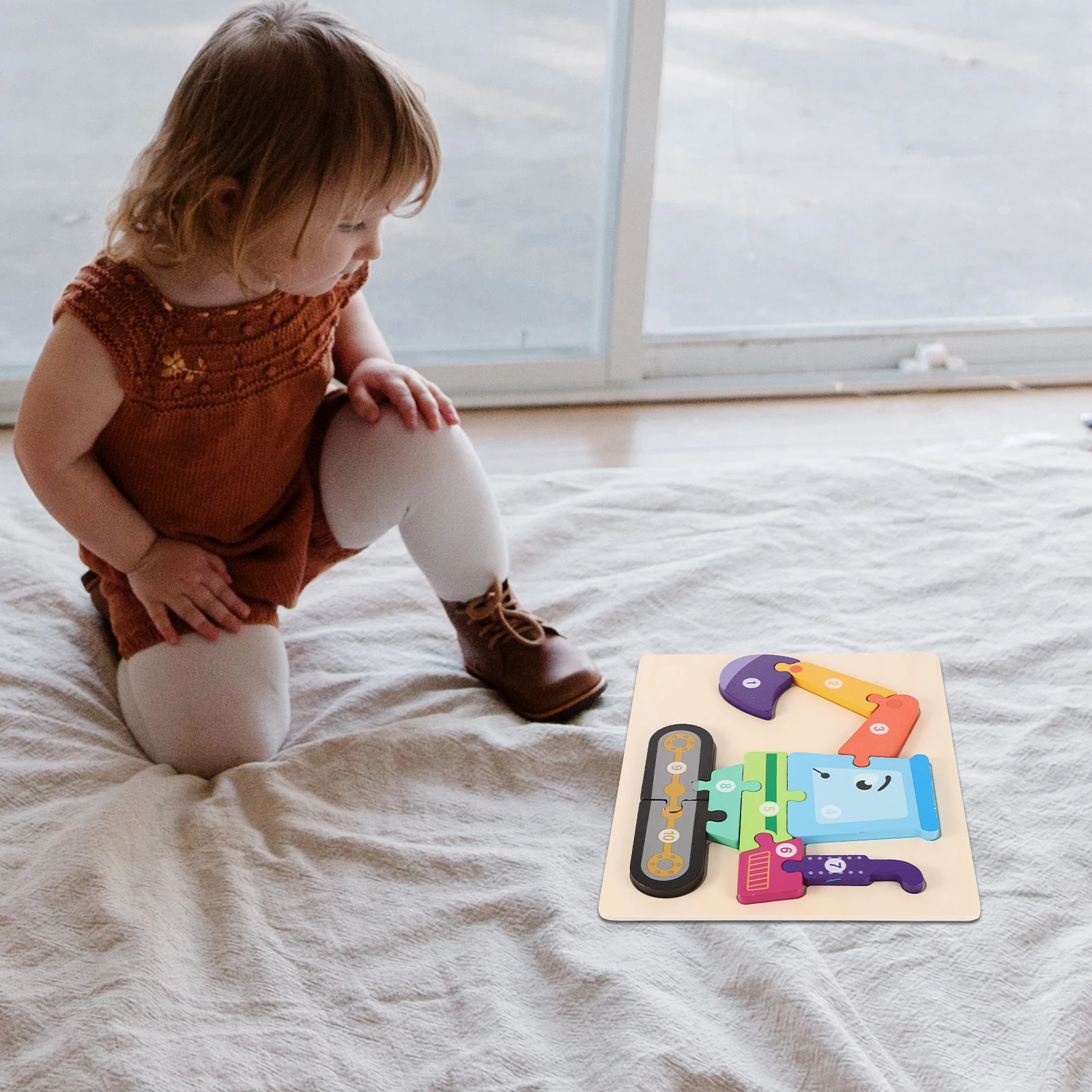 1 مجموعة 1 مجموعة حفارة الكرتون التعليمية الإدراك تعلم خشبية التفاعلية الصغار التعليمية المحمولة الخشب الألغاز ل