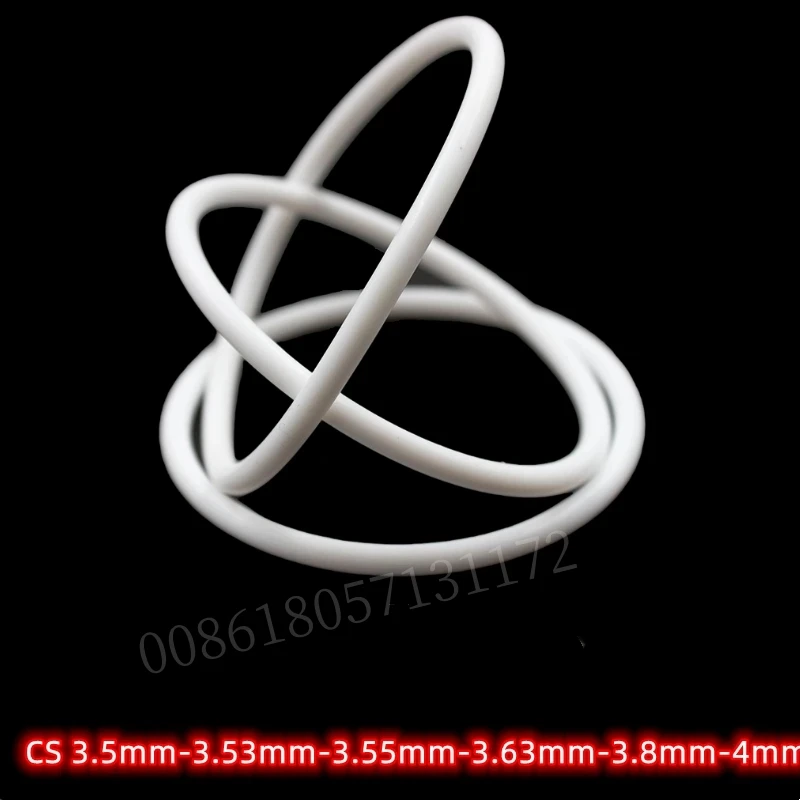 Custom PTFE O-Rings,10 Pcs, CS 3.5-4mm, Chemical Heat Resistant,Non-Stick Sealing Gasket for Acids,Solvents,High-Friction, White