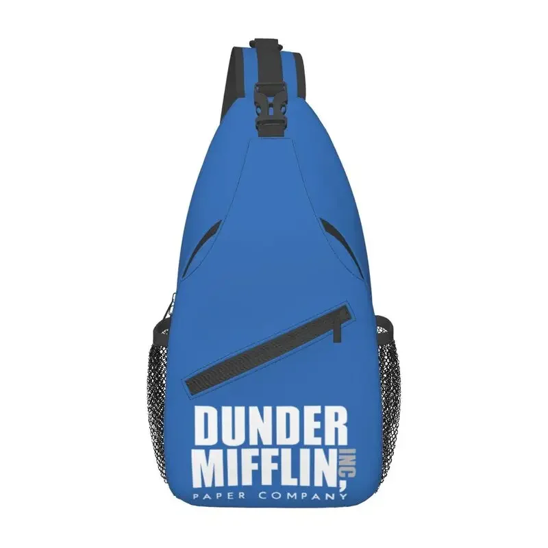 Custom The Office TV Show Dunder Mifflin Paper Company Sling Bags Men Cool Shoulder Chest Crossbody Backpack Traveling Daypack