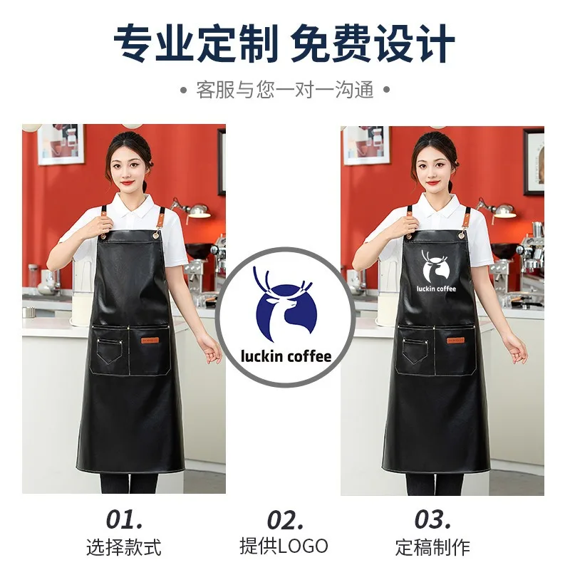 متوفر في المخزون شعار مخصص مقاوم للماء بولي Leather الجلود العمل المئزر لبارتياد الخبز الزهور نادل الخصر التفاف في المخزون الشحن السريع