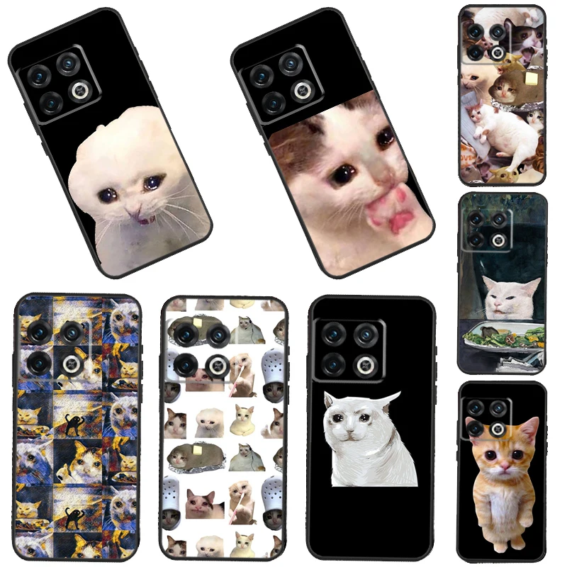 Crying Cat Memes Silicone Phone Case For Oneplus 10R 9 R 9RT One Plus 10 9 Pro 9RT Nord 2 T Ace Soft Cover Coque