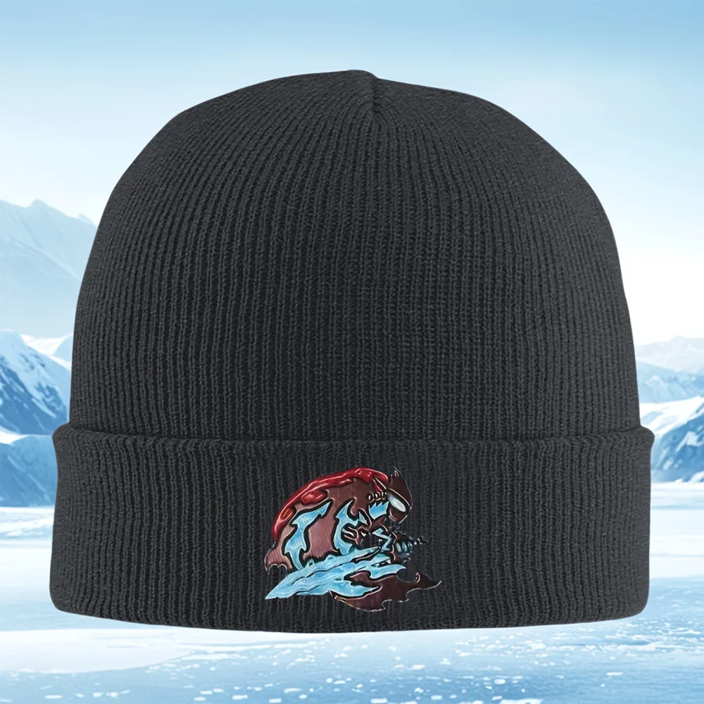مخلوق مجنح تصميم الجليد المتدفق للرجال والنساء للجنسين قبعة محبوكة قبعة صوفية قبعة شتوية حرارية دافئة لعيد الميلاد في الهواء الطلق #1