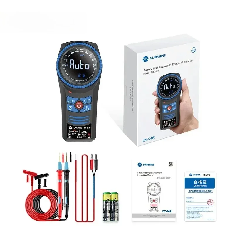 

Горячая распродажа 2025 годаSunshine DT-24R True RMS Мультиметр с поворотным циферблатом и цветным экраном с NCV/тестом в прямом эфире и температуре для ремонта мобильных телефонов