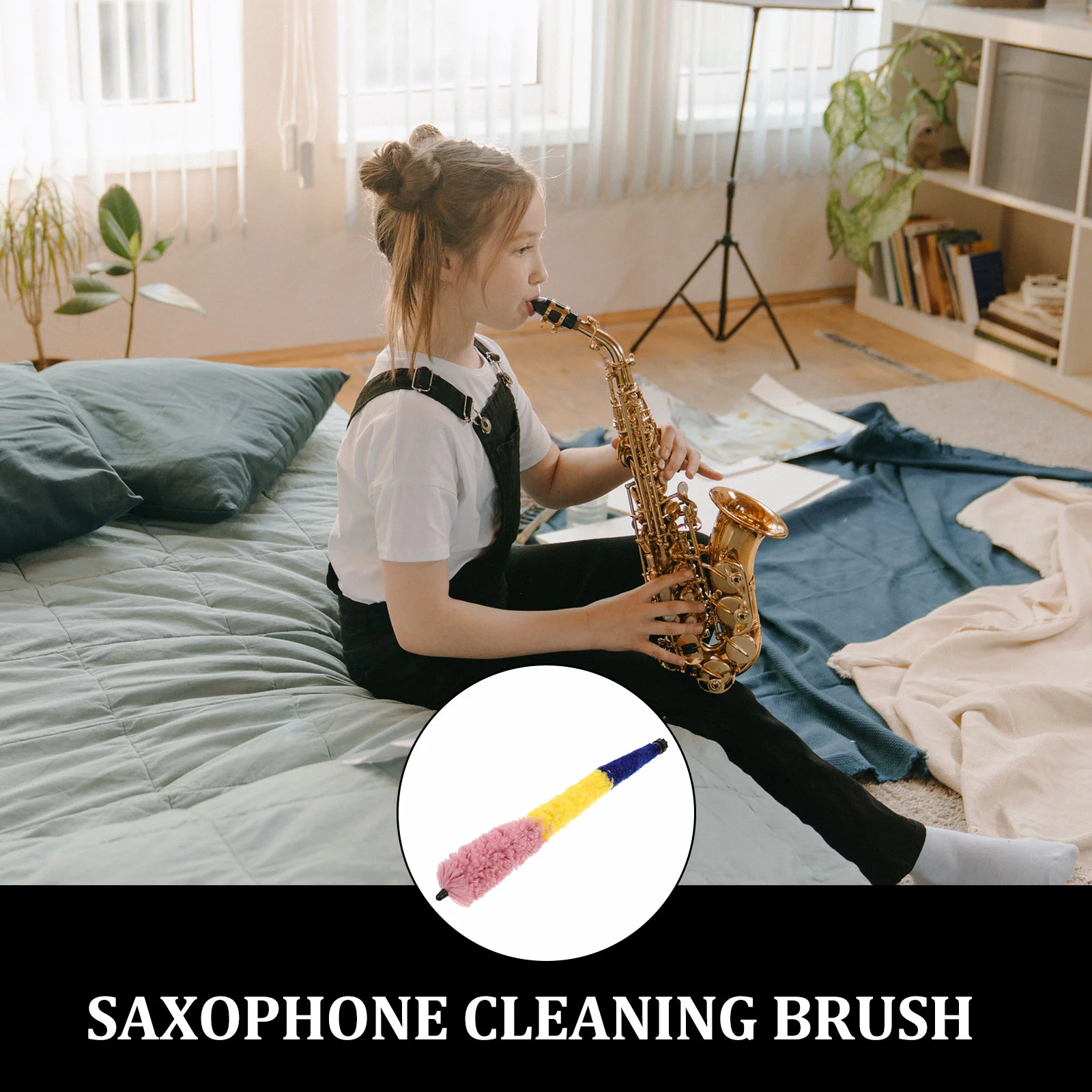 Sax Cleaning Brush Pad Saver Cleaner Saxophone Portable Major Tool for Nylon Instrument