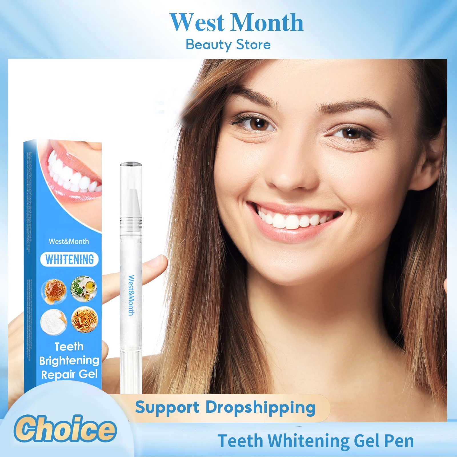 Teeth Whitening Gel Pen Stain Removal Deep Cleansing Long Lasting Freshness Natural Shine Portable Design Teeth Brightening Pen