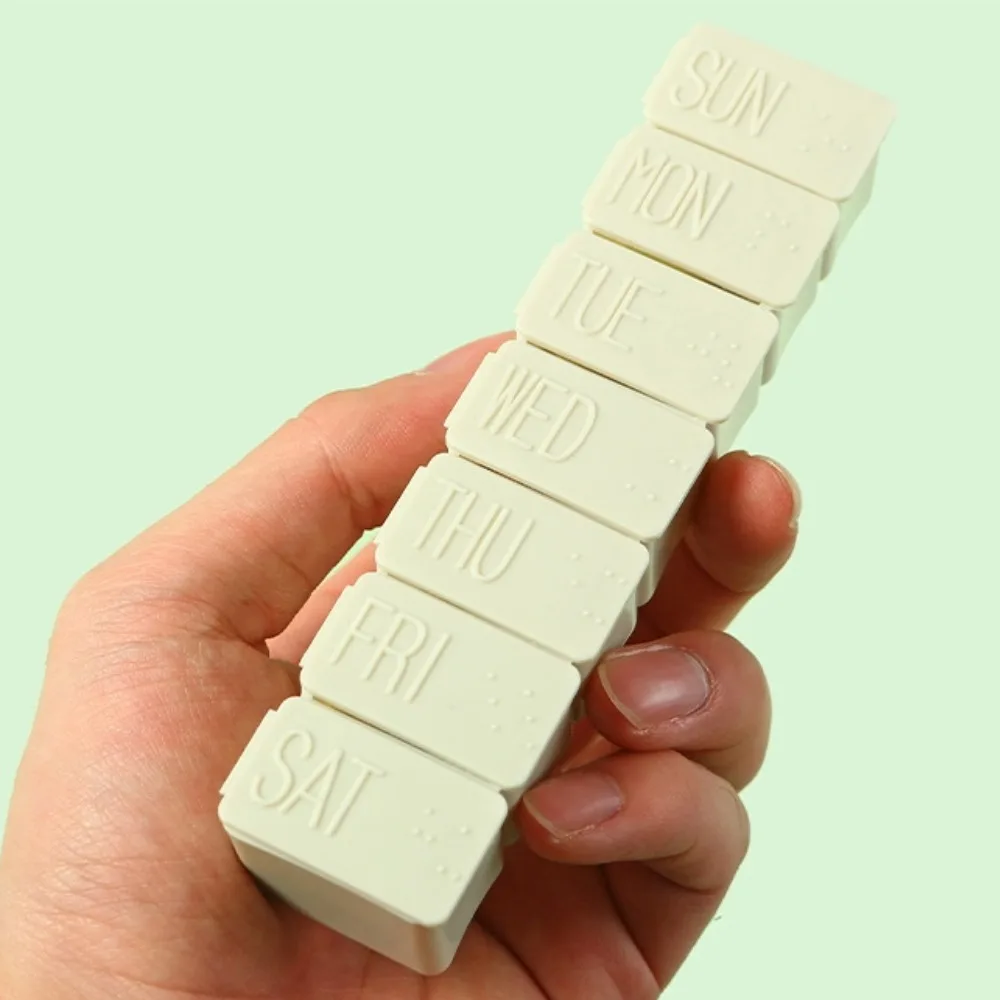 New Hot Small Portable Travel Weekly 7 Days 7 Grid Pill Cases Box Organizer Container for Strip-shaped Medicine Vitamin FishOils