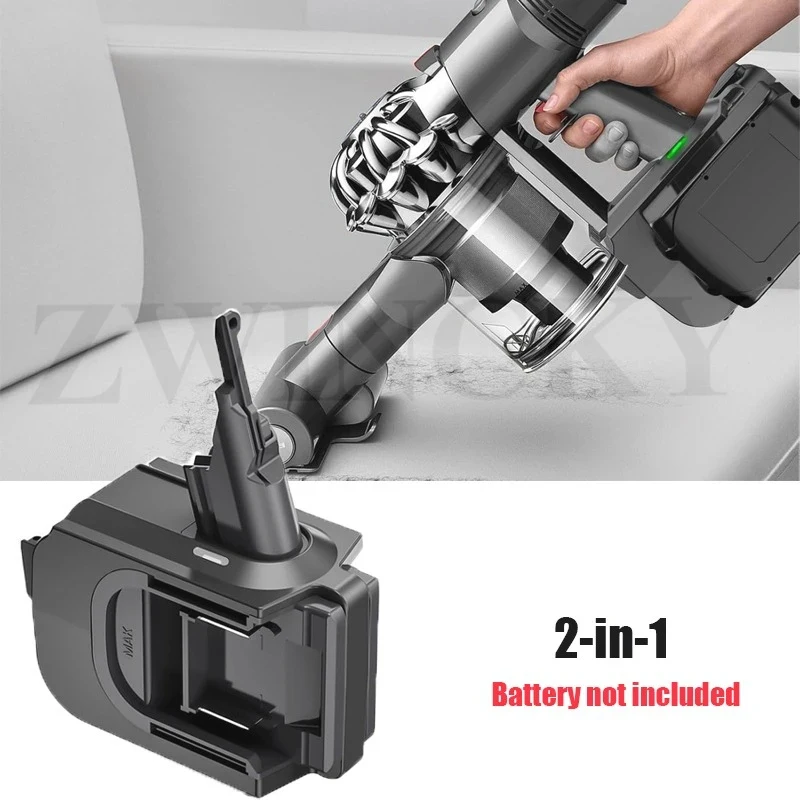 

2-in-1 V7/V8 Double Battery Adapter,for Makita 18V Battery, Work for Dyson V7/V8 Series Handheld Vacuum Cleaner Longer Working
