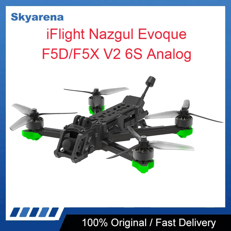 iFlight Nazgul Evoque F5 V2 Analog 6S 5inch FPV Drone BNF F5X F5D（Squashed-X or DC）with BLITZ MINI F7 E55 1.6W stack for FPV