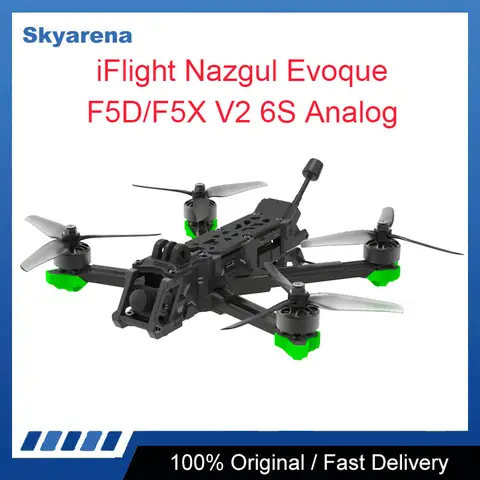 iFlight Nazgul Evoque F5 V2 Analog 6S 5inch FPV Drone BNF F5X F5D（Squashed-X or DC）with BLITZ MINI F7 E55 1.6W stack for FPV