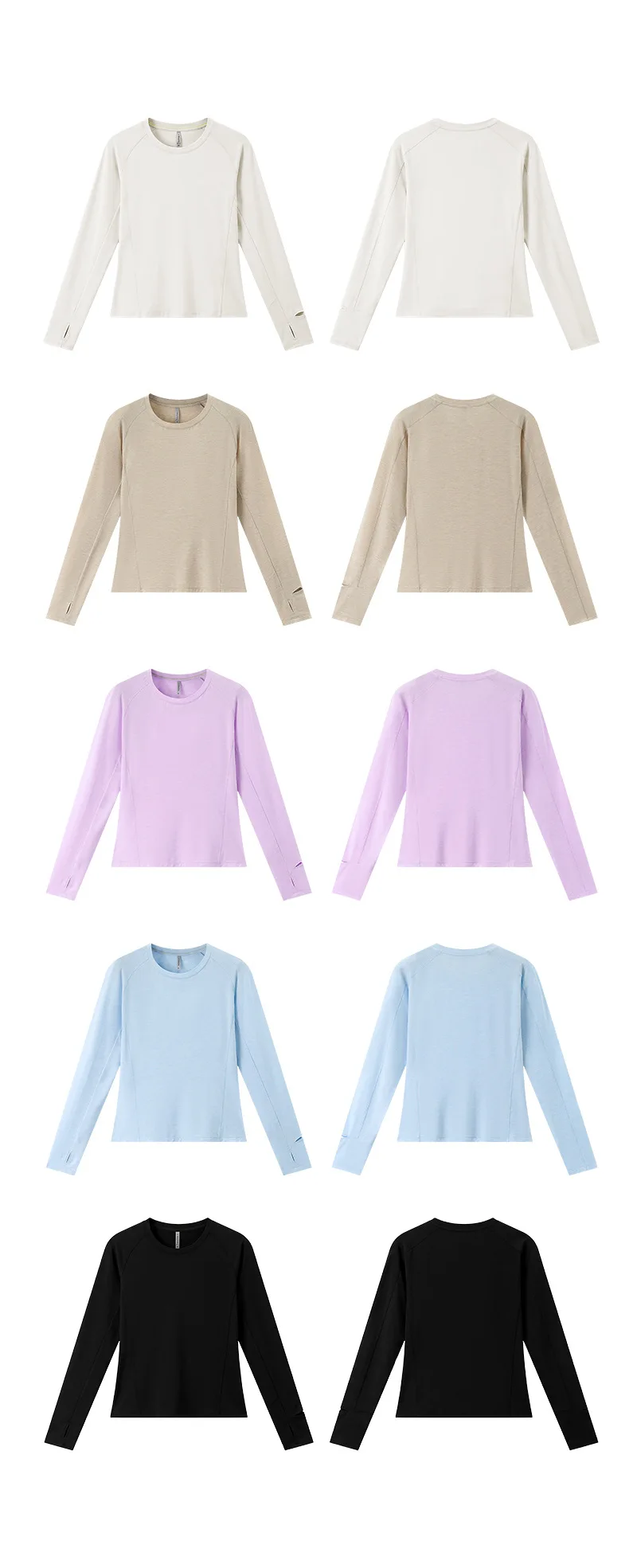 Damen Merino-Wollmischung Baselayer Langarmshirt Leichtes Atmungsaktives Sportoberteil für Wandern Laufen Schnelltrocknend Outdoor – Detail 11