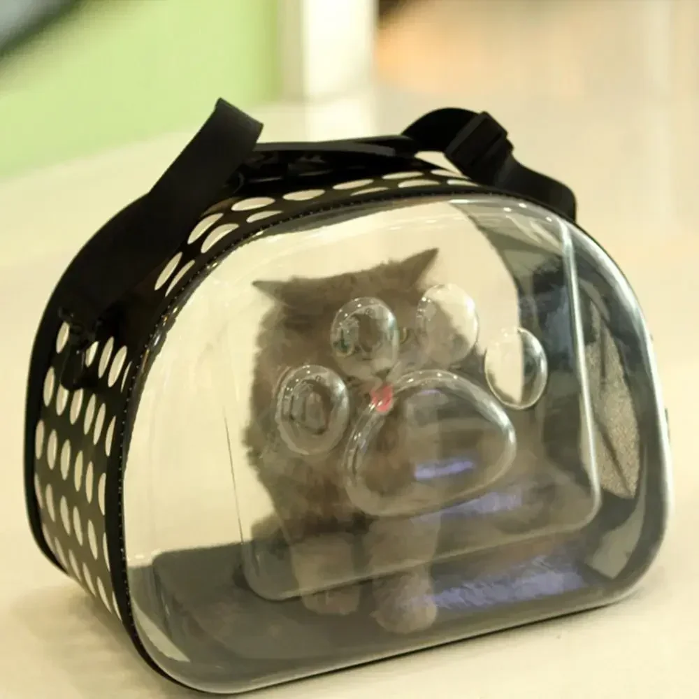 Borsa per gatti borsa a tracolla per animali domestici all\'aperto cani da compagnia gatti borsa a tracolla trasparente pieghevole portatile borsa da