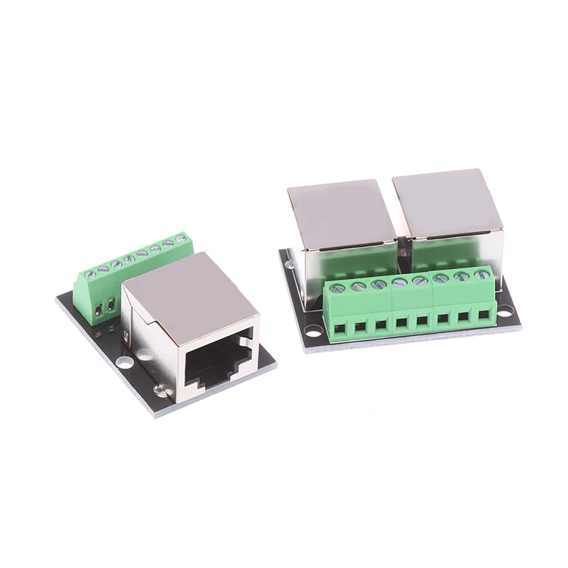 RJ45 Network Port Single/ Double Female Adapter Board RJ45 Network Adapter Turns the 3.5-pitch Terminal To 8P Network Adapter