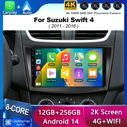 Android 15 Carplay Auto Radio del coche para Suzuki Swift 4 2011 2012 2013 2014 2015 2016 reproductor de vídeo Multimedia Audio GPS estéreo WIFI