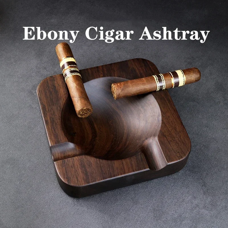 2024 Natural Ebony Cigar Ashtray Gadgets 4 Slots Cigar Holder Ash Tobacco Cigarete Rack Ashtray Smoking Accessories